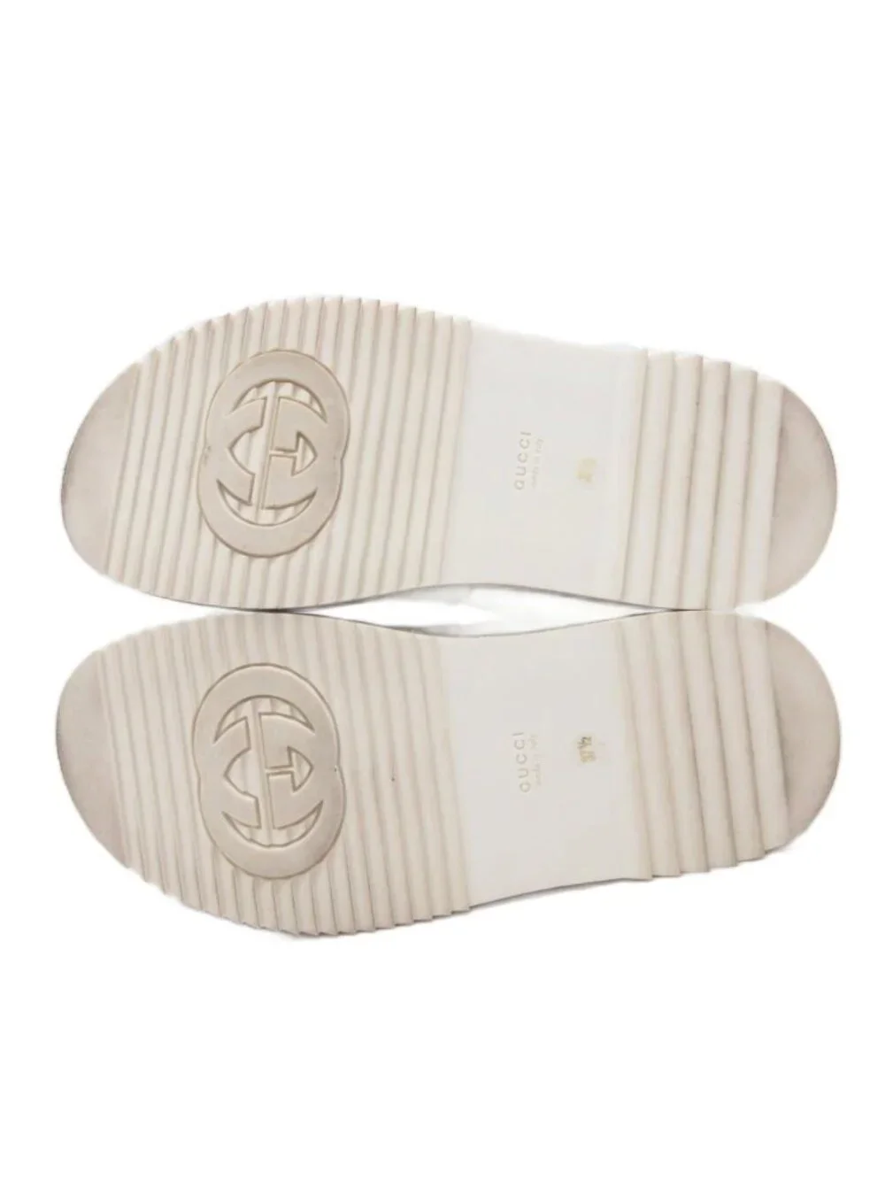 Gucci GG Logo Sandals Platform Thick Sole All Over Print White